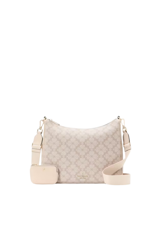 Kate Spade Signature Spade Flower Crossbody Bag Large In Dark Beige KK148