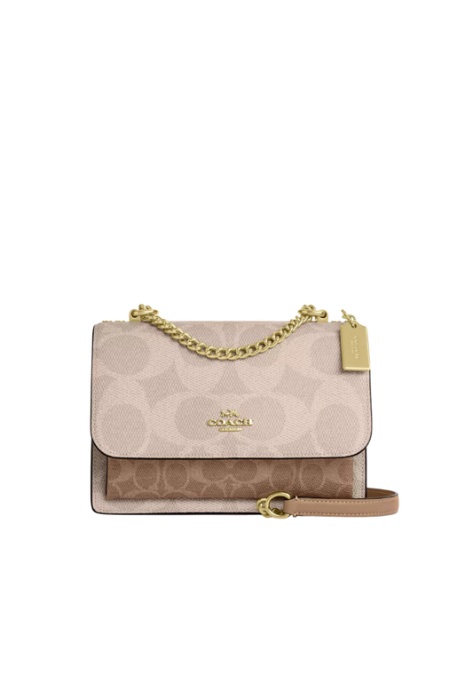 Coach Klare Crossbody Bag In Blocked Signature Canvas In Sand Tan CY678