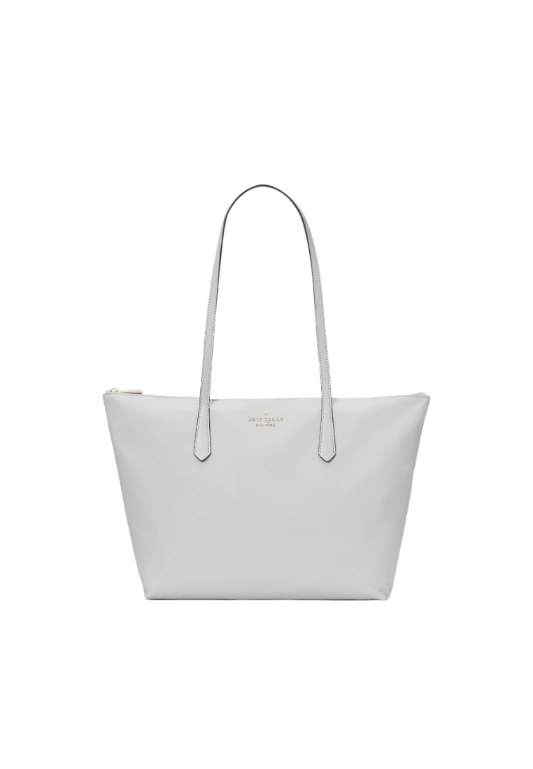 Kate Spade Kitt Nylon Large Tote Bag In Platinum Grey KC455