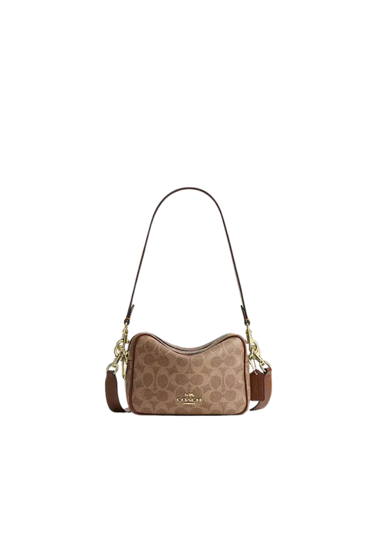 Coach Mini Shoulder Bag Carey In Tan Brown CEK69
