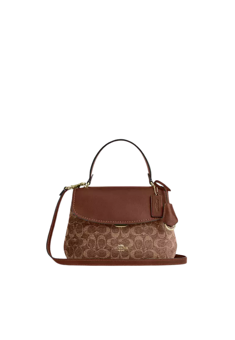 Coach Emory Top Handle In Signature Chenille In Light Khaki Vintage Brown CDB08