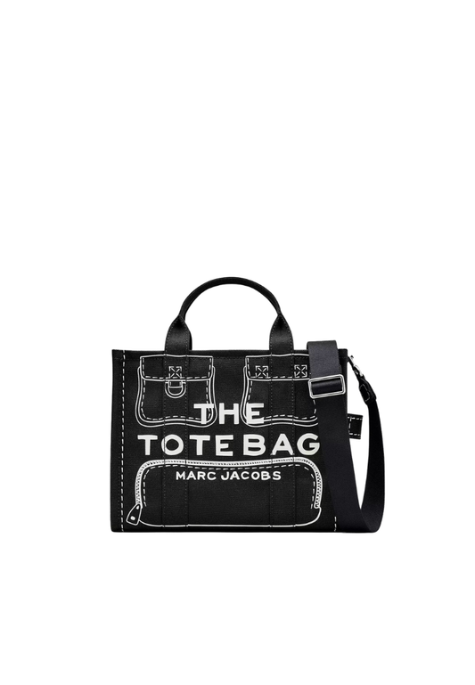 Marc Jacobs The Trompe L'oeil Cargo Canvas Medium Tote Bag In Black 2P5HTT023H03