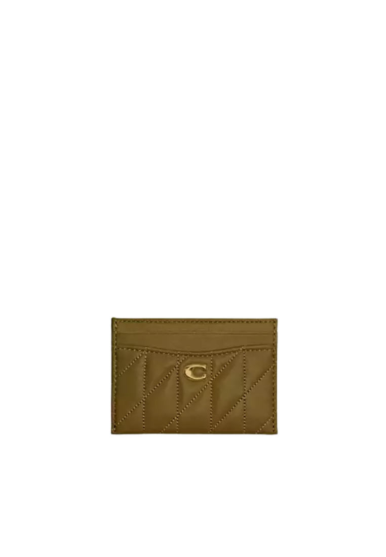 ( PREORDER ) Coach Essential With Pillow Quilting Card Case In Muted Olive CM434