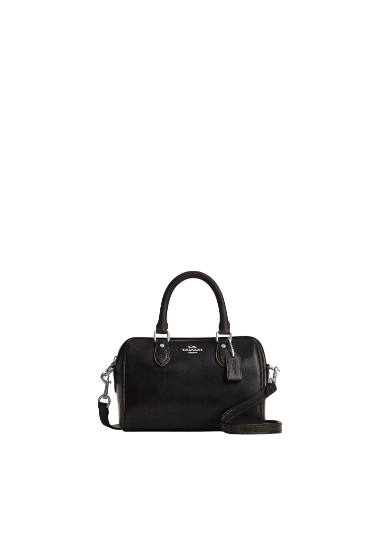 ( PREORDER ) Coach Mini Rowan In Loved Leather Crossbody Bag In Black Brown CEN22