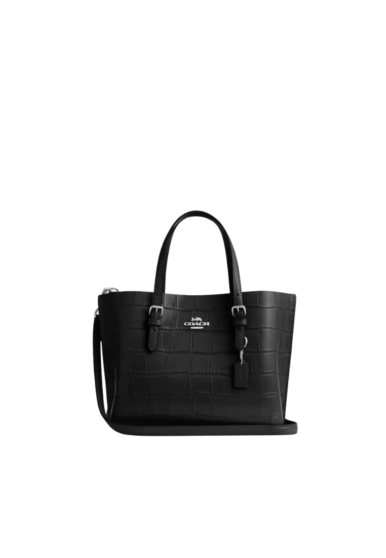 Coach Mollie Tote Bag 25 In Silver Black CW017