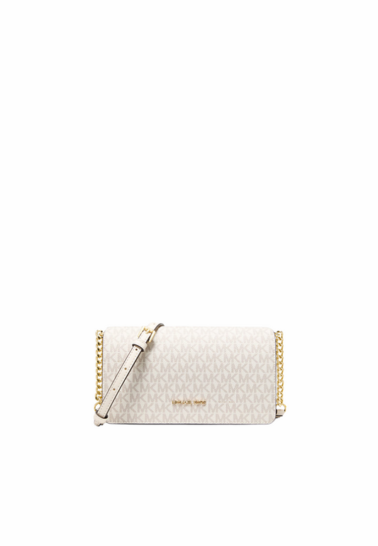 Michael Kors Jet Set Medium Crossbody Bag Signature Logo In Light Cream Multi 35F5GTVC8B