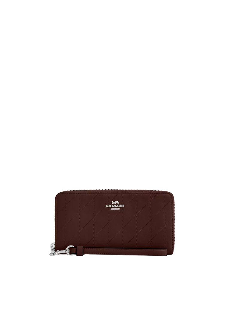 Coach Long Zip Around Wallet With Quilting In Maple CEL63