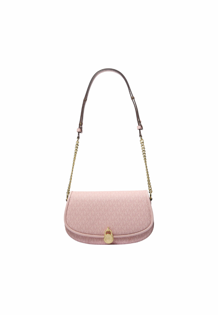 Michael Kors Mila Medium Messenger Bag Signature Logo In Powder Blush 35T5GIMM8V