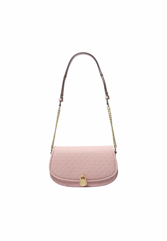 Michael Kors Mila Medium Messenger Bag Signature Logo In Powder Blush 35T5GIMM8V