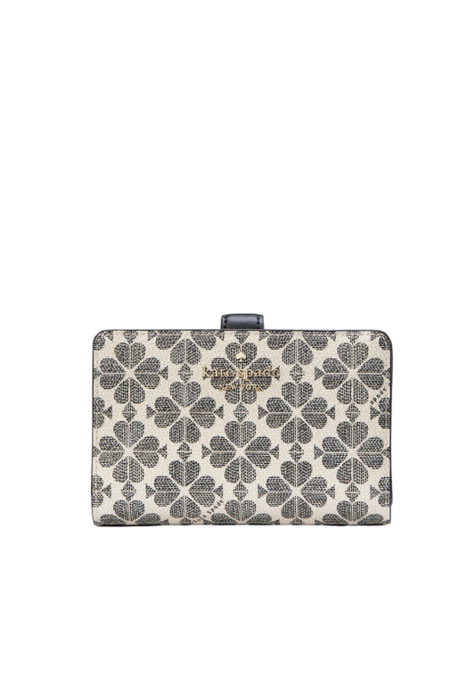 Kate Spade Spade Flower Medium Bifold Wallet In Black KG488
