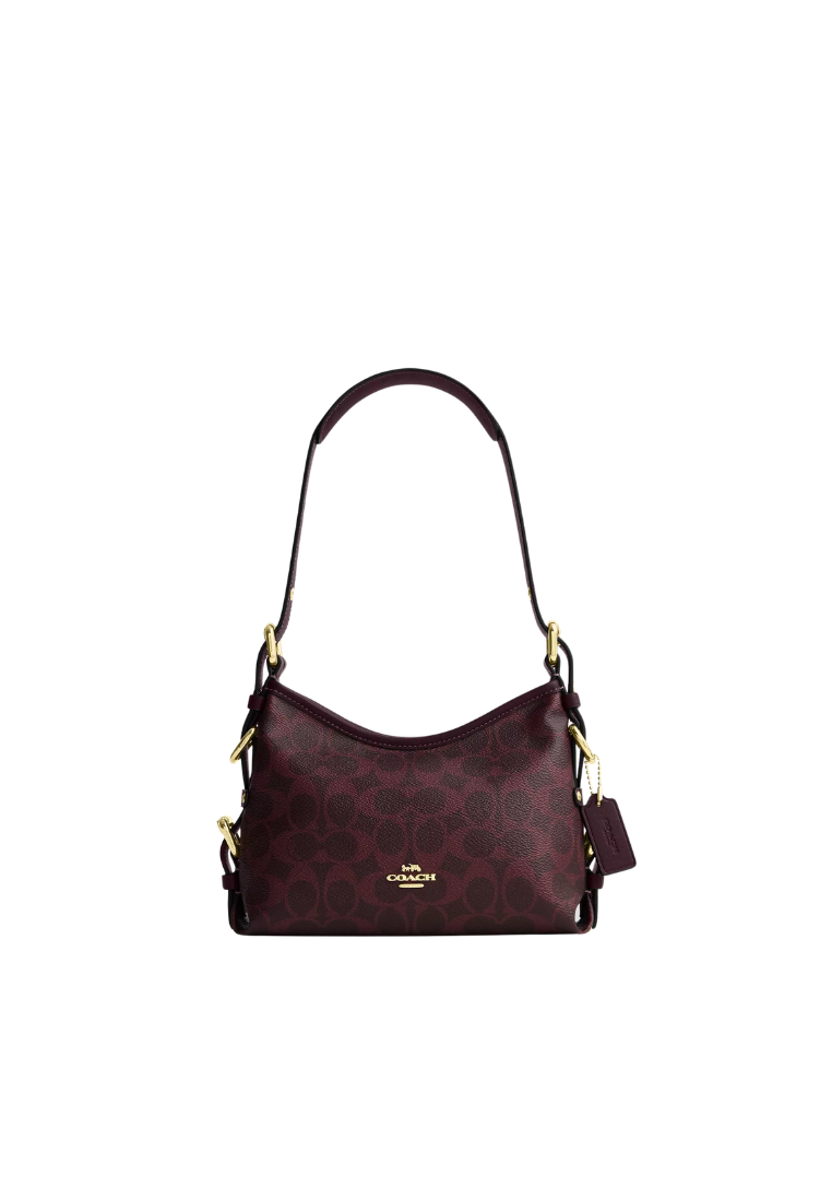( PREORDER ) Coach Laurel 22 With Buckles In Signature Canvas Shoulder Bag In Black Current CFP26