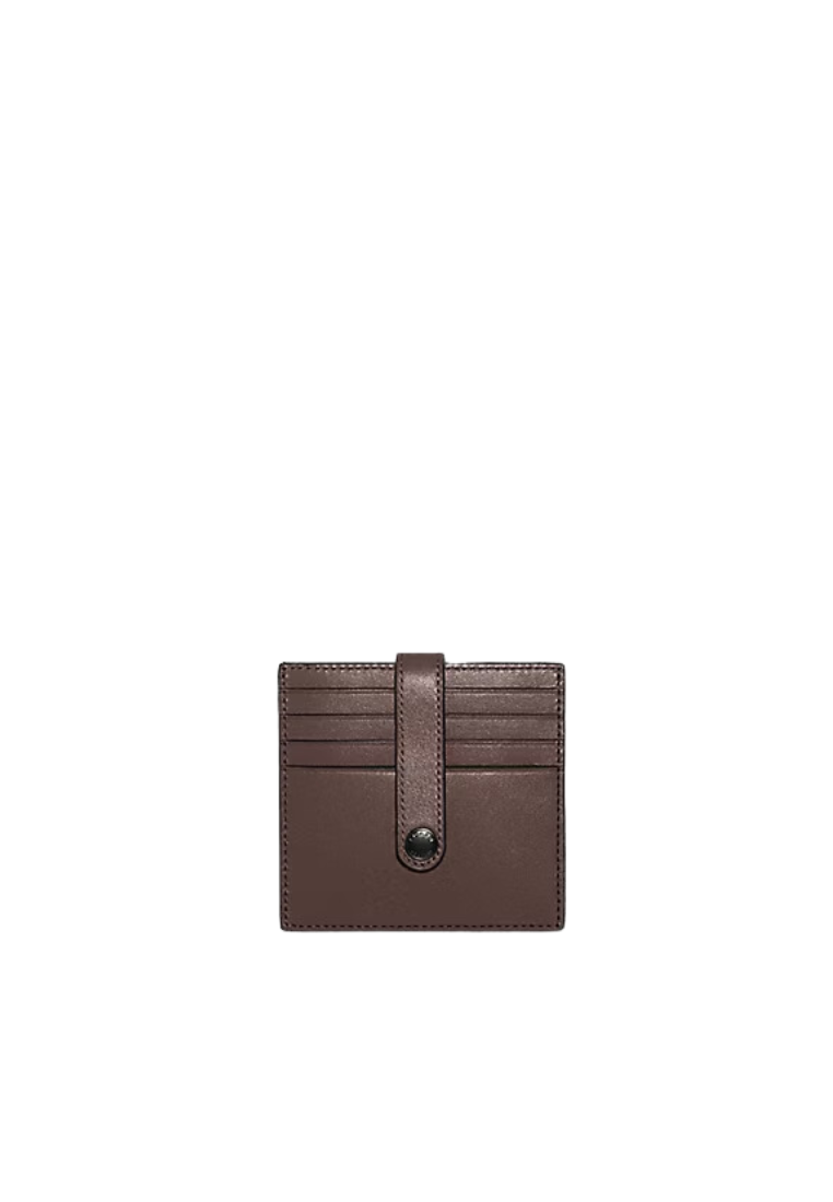 ( AS IS ) Coach Heritage C3162 Card Case In Dark Teak