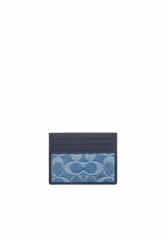 Coach Slim ID Card Case In Denim CDF46