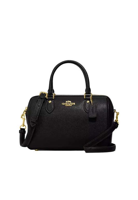 Coach Rowan Satchel Bag Crossgrain Leather In Black CH282