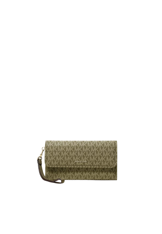 ( PREORDER ) Michael Kors Jet Set Medium Signature Logo Convertible Wristlet In Loden 32S6GJ6W5B