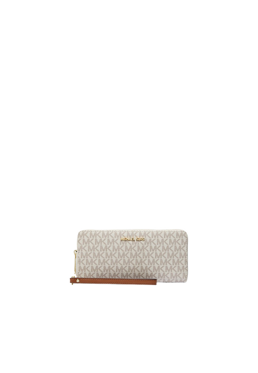 Michael Kors Large Signature Jet Set Travel 35F8GTVT3B Continental Wallet In Vanilla