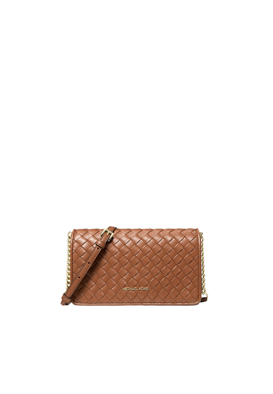 Michael Kors Jet Set Medium Woven Crossbody Bag In Luggage 35R6GTVC8Y