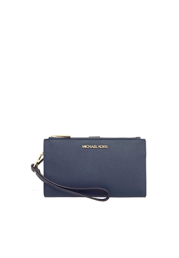 Michael Kors Jet Set Travel Double Zip Wristlet 35F8GTVW0L In Navy