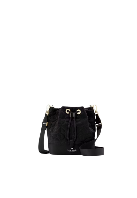 Kate Spade Spade Flower Quilted Bucket Bag In Black KK076