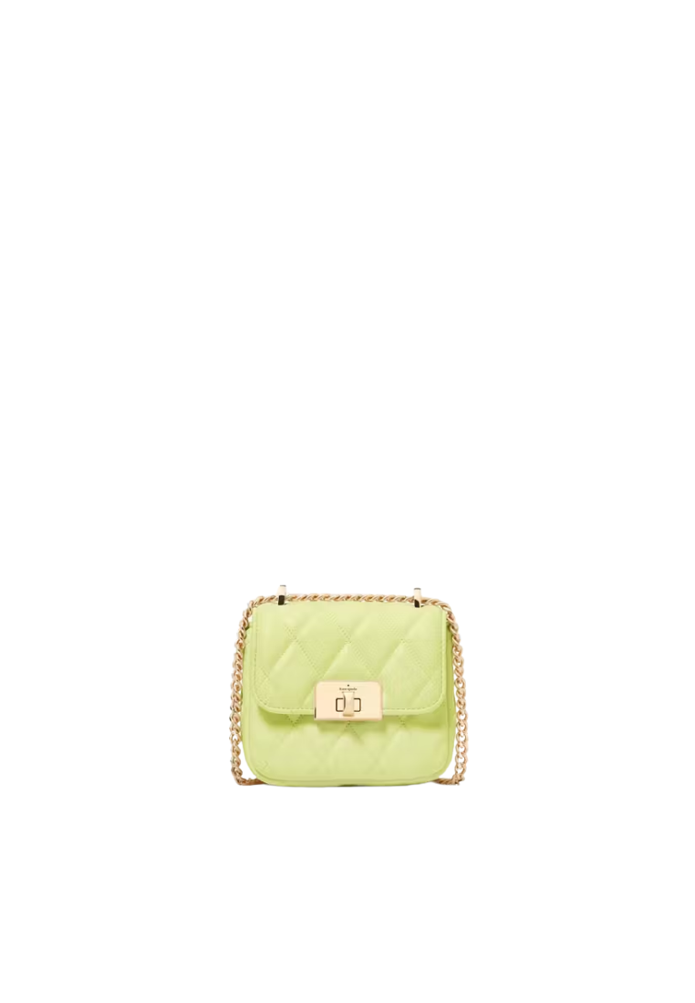 Kate Spade Carey Quilted Micro Flap Crossbody Bag In Lime Slushy KJ956