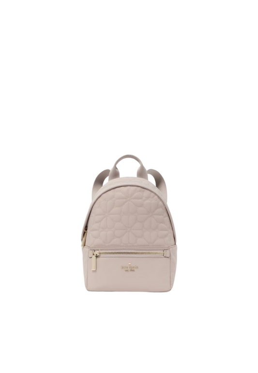 Kate Spade Spade Flower Quilted Nylon Small Backpack In Cozy Grey KK158