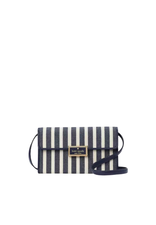 Kate Spade Reegan Crossbody Bag Striped Canvas In Blue Multi KB546