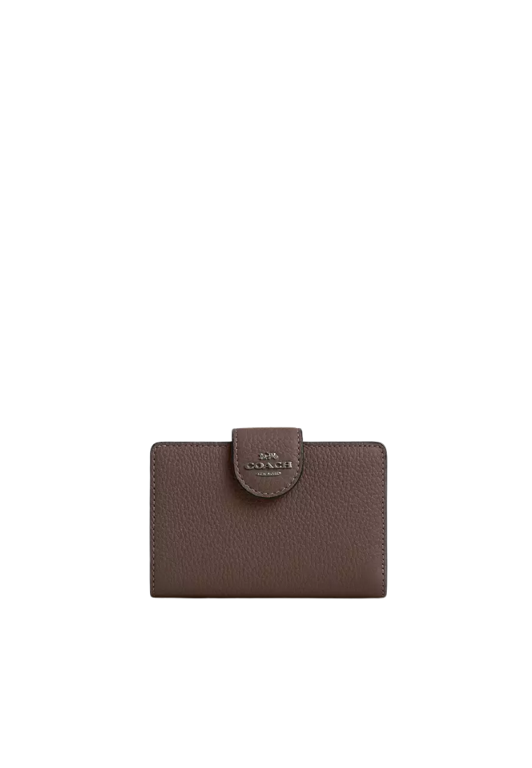 Coach Medium Corner Zip Wallet In Dark Stone CBO41