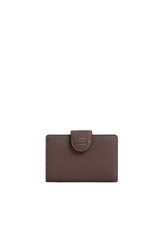 Coach Medium Corner Zip Wallet In Dark Stone CBO41