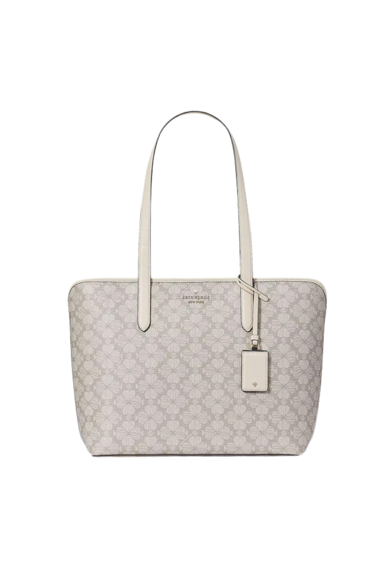 Kate Spade Flower PVC Tote Bag In Dark Beige KG086