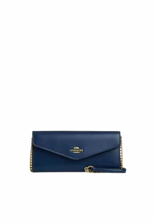 Coach Klare Wallet With Chain In Deep Blue CBI22