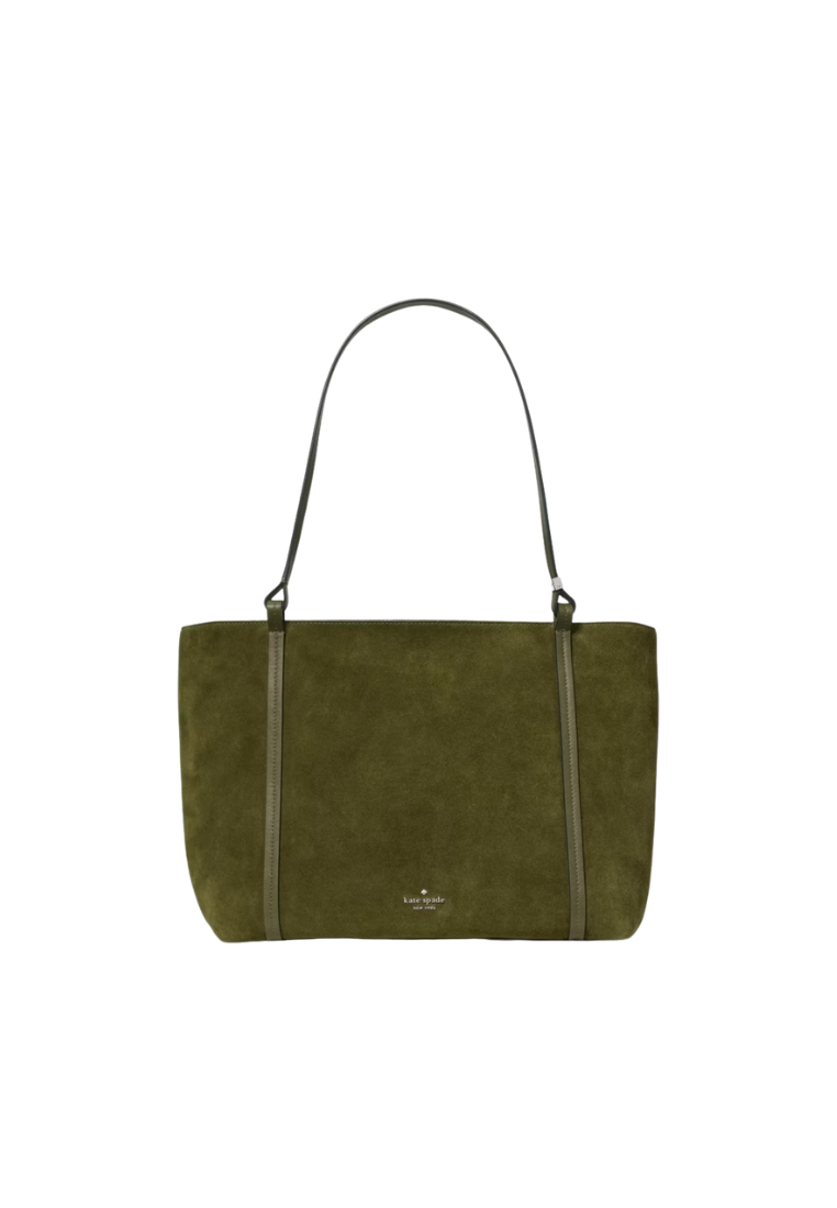 ( PREORDER ) Kate Spade Marlowe Suede Tote Bag In Enchanted Green KP264