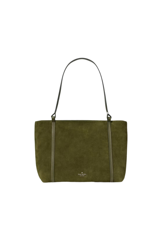 ( PREORDER ) Kate Spade Marlowe Suede Tote Bag In Enchanted Green KP264