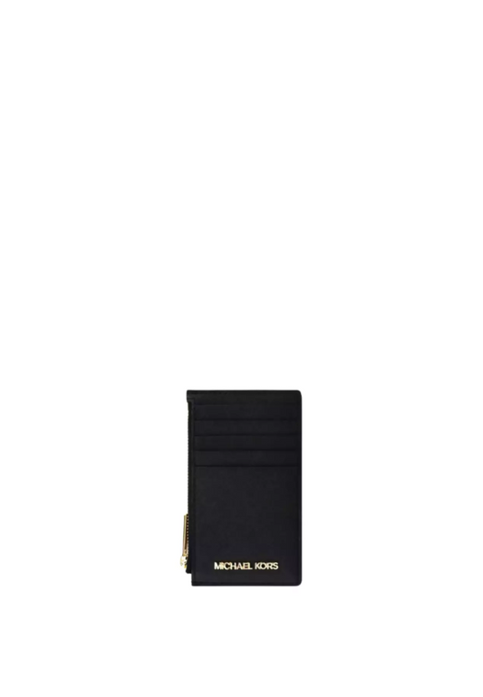 Michael Kors Jet Set Travel Card Case Medium Card Case Signature In Black 35F2STVD2B