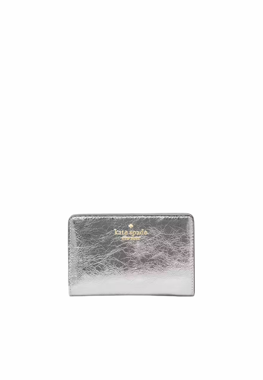 Kate Spade Madison Metallic Medium Wallet In Crinkle Metallic KN221