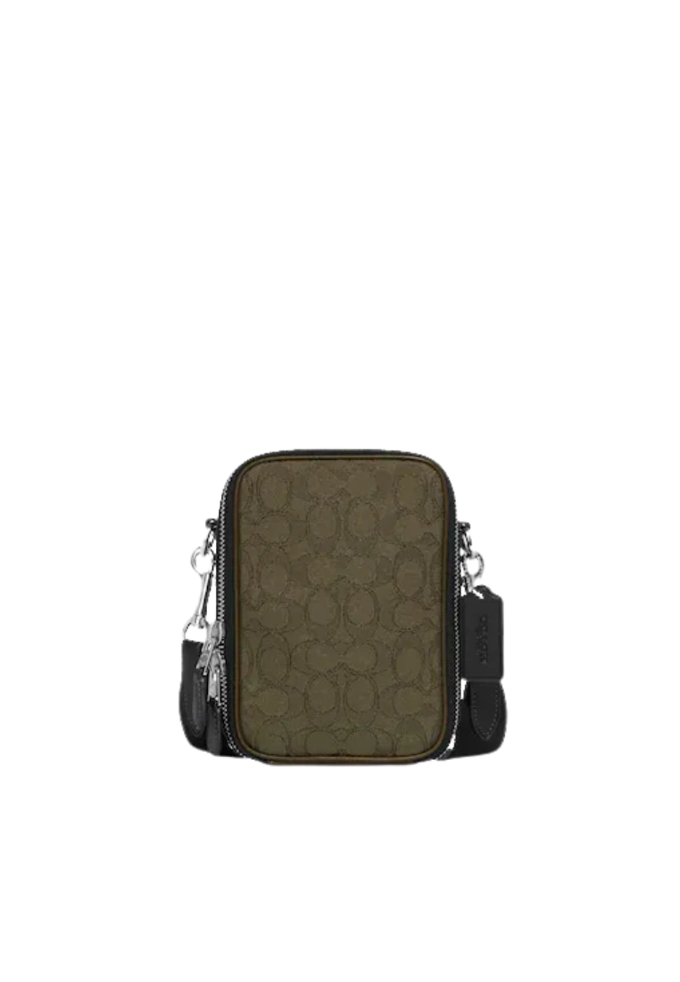 Coach Stanton Crossbody Bag In Signature Jacquard In Olive Drab Utility Green CH097