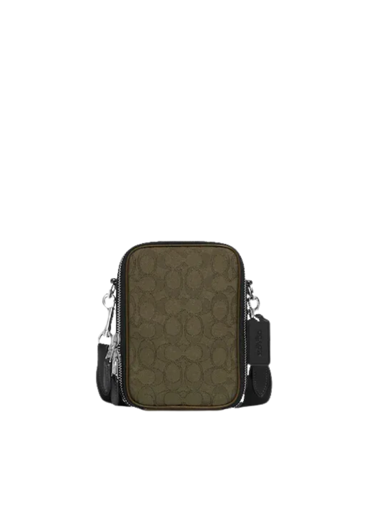 Coach Stanton Crossbody Bag In Signature Jacquard In Olive Drab Utility Green CH097