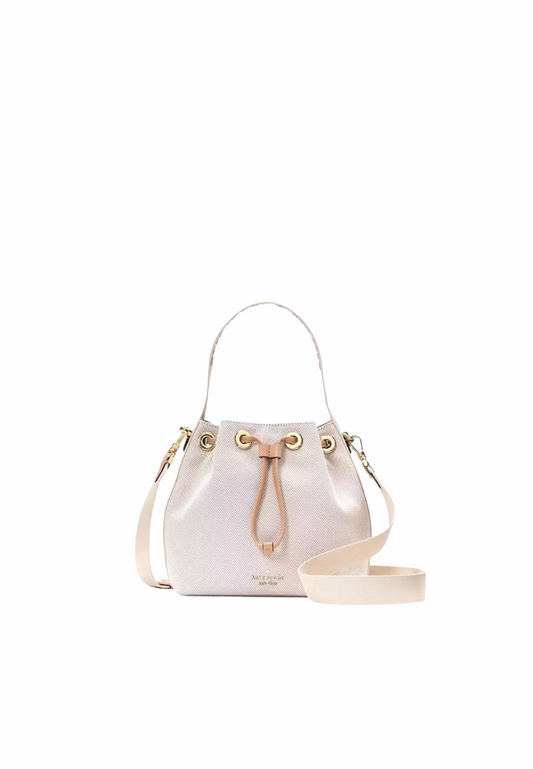 Kate Spade Kip Canvas Bucket Bag In Light Fawn KL048