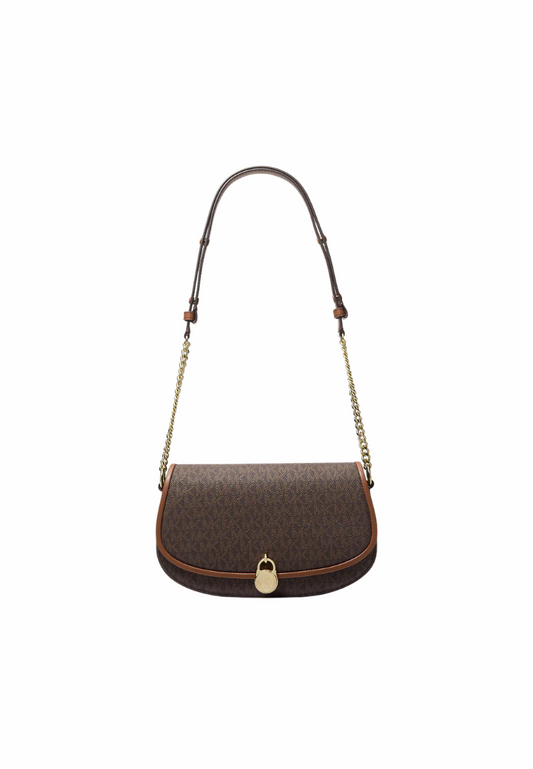 Michael Kors Mila Medium Messenger Bag Signature Logo In Brown 35T5GIMM8B