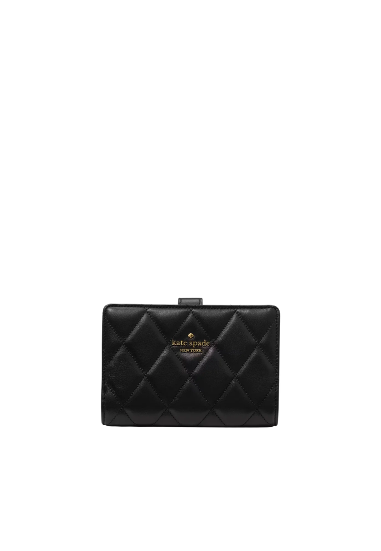 Kate Spade Quilted Medium Bifold Wallet In Black KN755
