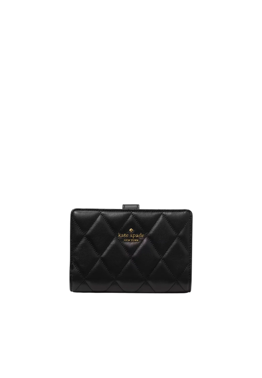 Kate Spade Quilted Medium Bifold Wallet In Black KN755