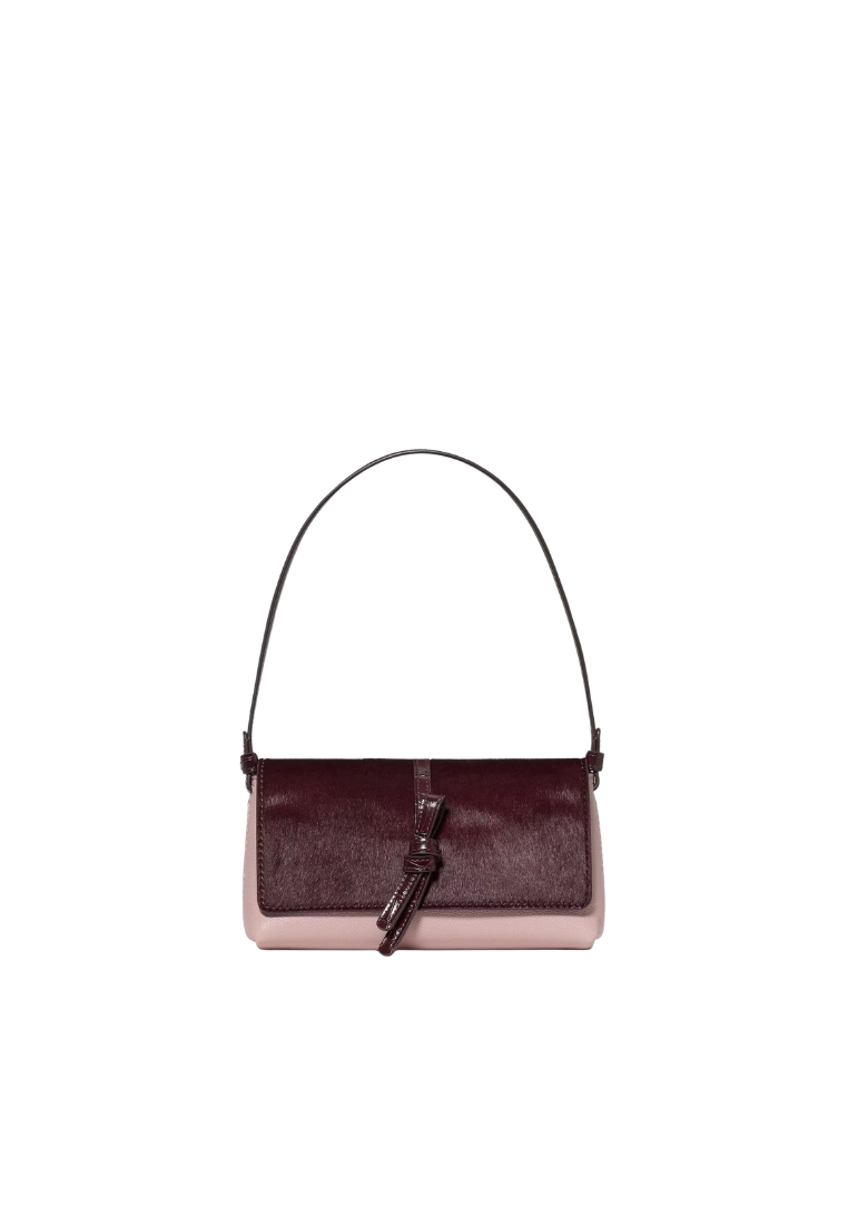 ( PREORDER ) Kate Spade Loop Haircalf Small Flap Shoulder Bag In Blackberry Jam Multi KP449