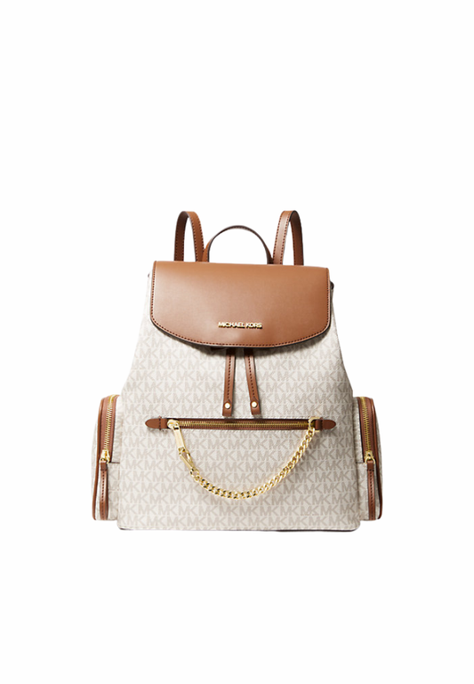 Michael Kors Jet Set Large Logo Backpack In Vanilla 35T1GTTB3B