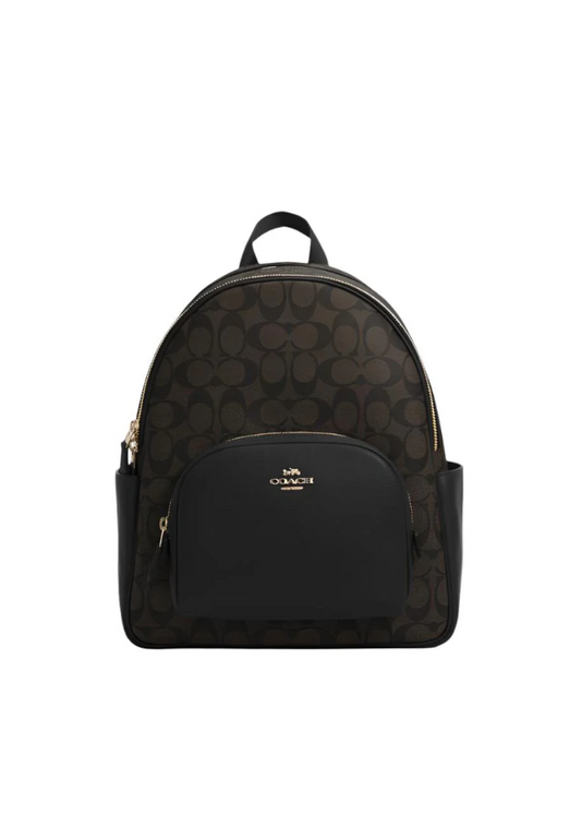 ( PREORDER ) Coach Court
 Backpack Signature Canvas In Brown Black 5671