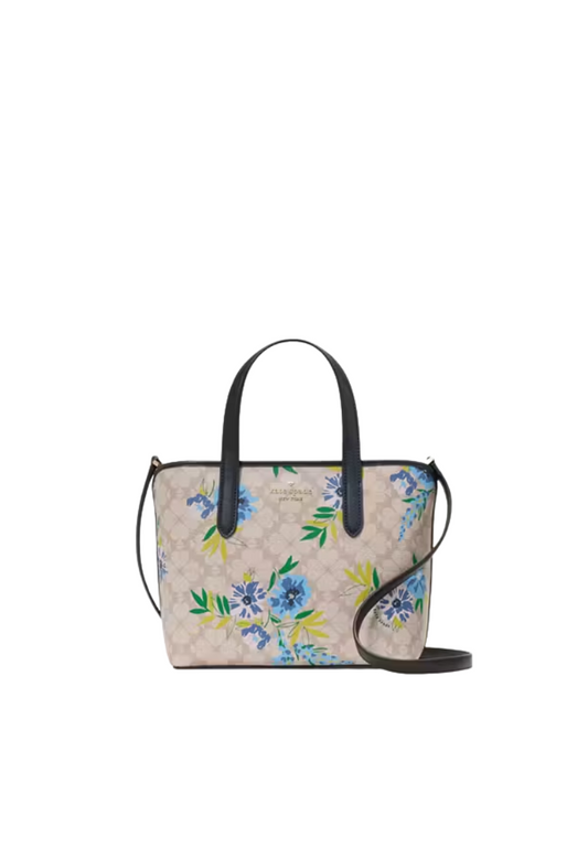 Kate Spade Signature Spade Flower Tote Bag Floral Small In Blazer Blue KL002
