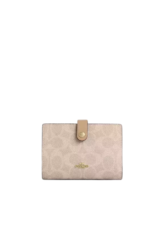 Coach 2-in-1 Wallet Blocked Signature Canvas In Sand Tan CBK54