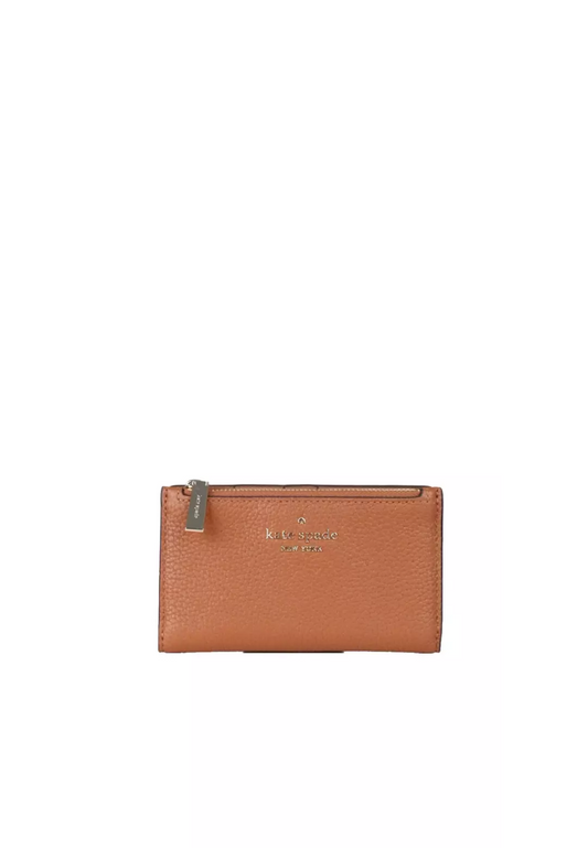 ( AS IS ) Kate Spade Leila WLR00395 Small Slim Bifold Wallet in Warm Gingerbread