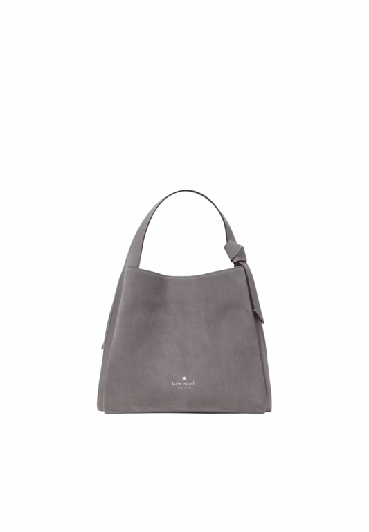 Kate Spade Knott Suede Carryall Crossbody Bag In Hare Grey KN308