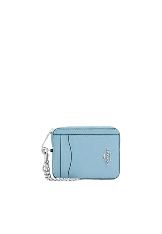 Coach Zip Card Case In Faded Blue 6303
