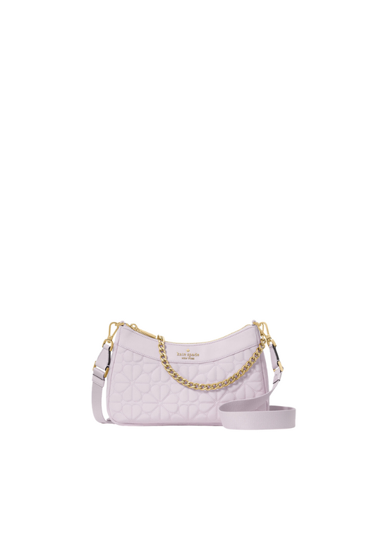 Kate Spade Spade Flower Quilted Fabric Convertible Crossbody Bag In Pale Amethyst Kk077