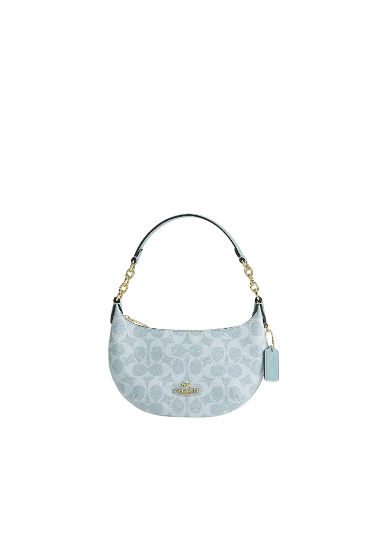 Coach Mini Payton Shoulder Bag Signature Canvas In Light Blue CEL06